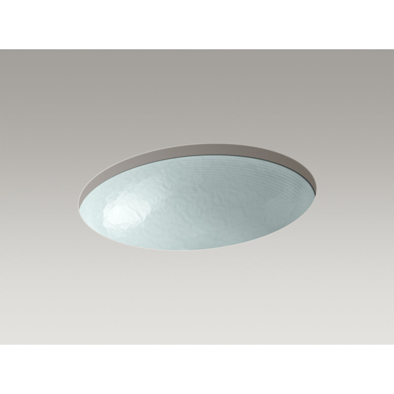 Whist Oval Glass Undermount Bathroom Sink, Translucent Dusk