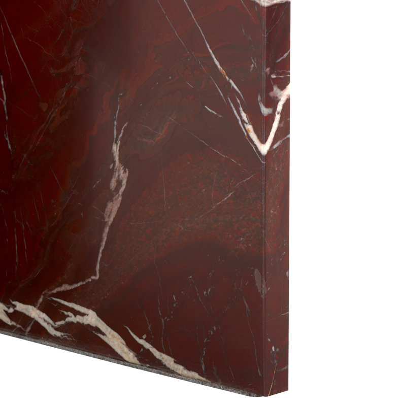 Kynesha 2 Leg Marble Accent Table, Dark Red