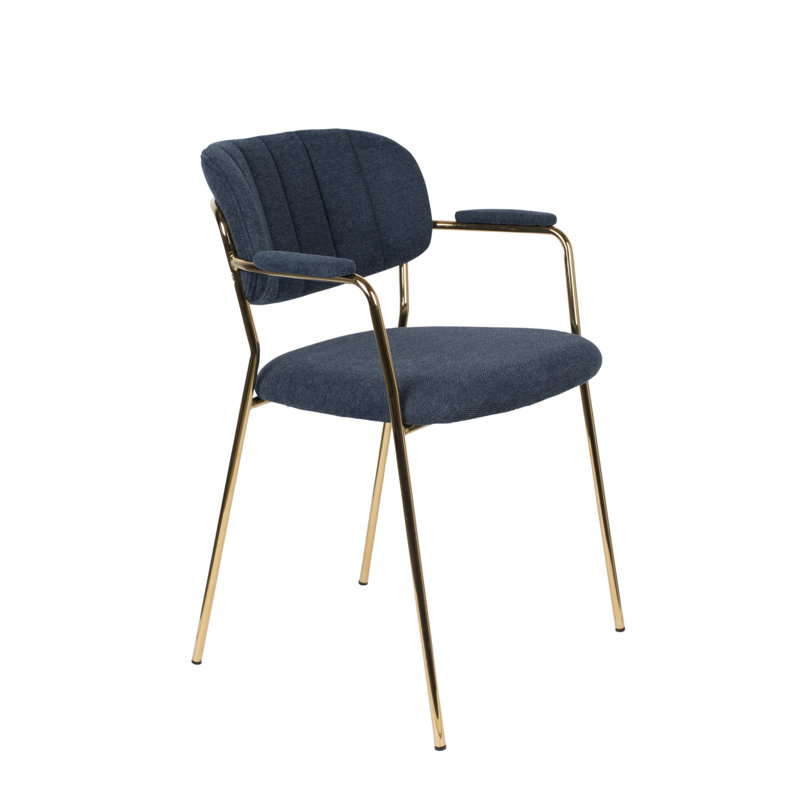 Jolien Upholstered Arm Chair, Pink, Gold