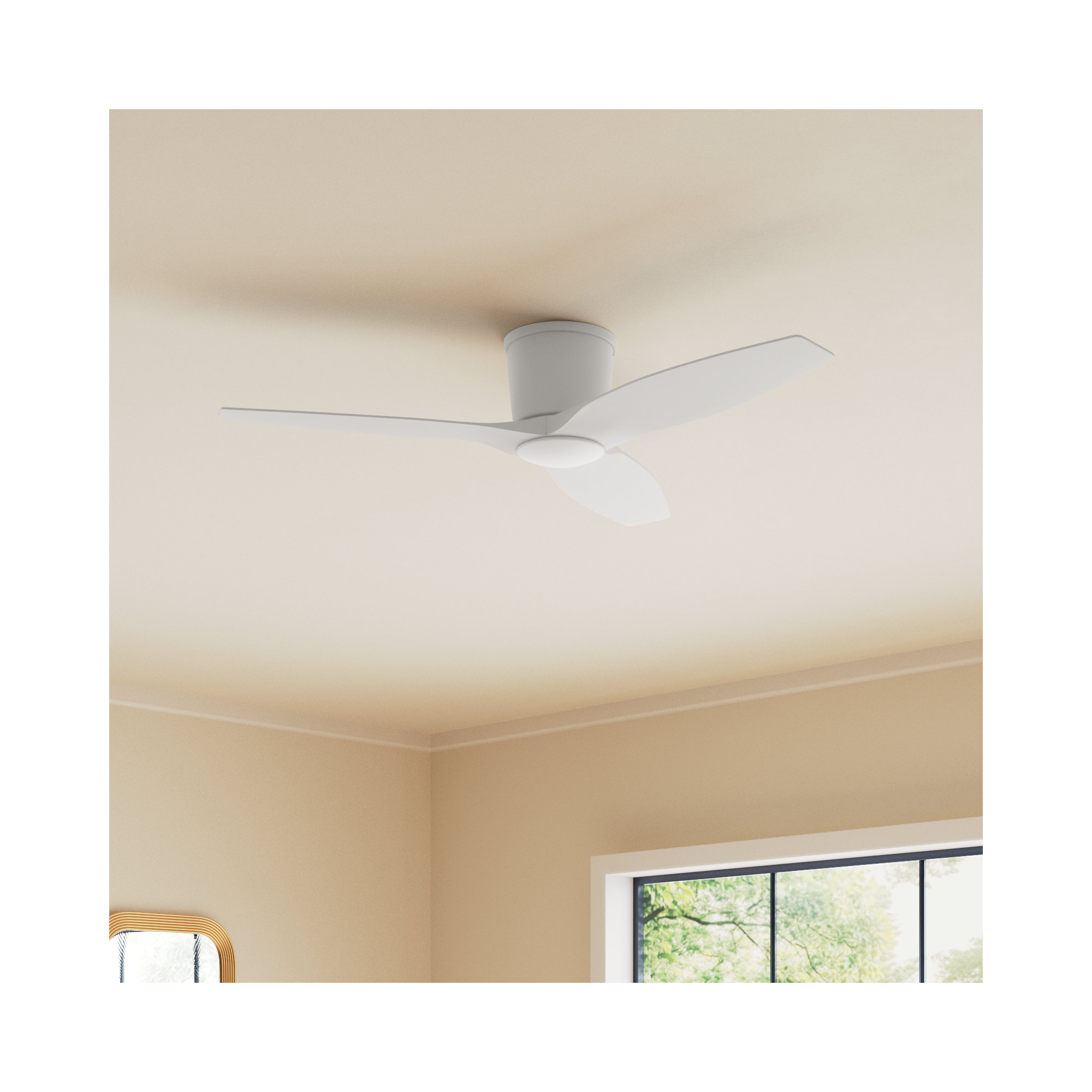 Aisling 3 Blade Ceiling Fan with LED Light Kit, 44", Matte White, Matte White