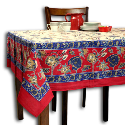 Nappe de coton rectangulaire rouge