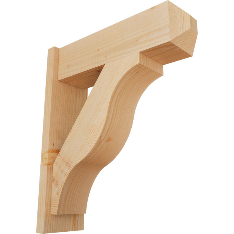 Persienne en bois rustique Funston Craftsman, P 24 po x H 28 po, Sapin Douglas de 7 1/2 po (lisse)