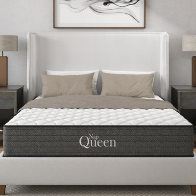 Matelas Queen 12 pouces à gel rafraîchissant, États-Unis, Soulagement de l'eau, Convient aux lits ajustables, Style gris et blanc, Mousse à mémoire de forme, Composition à ressorts, Faible transfert de mouvement, Base de lit, Aspect, Intérieur, Maquillage