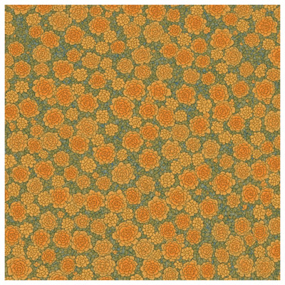 Orange Floral Mosaic Double Sided Throw Pillows