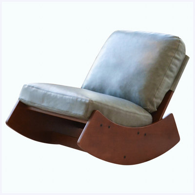 Upholstered Glider Rocking Chair with Solid Wood Frame — Accent Reading Chair