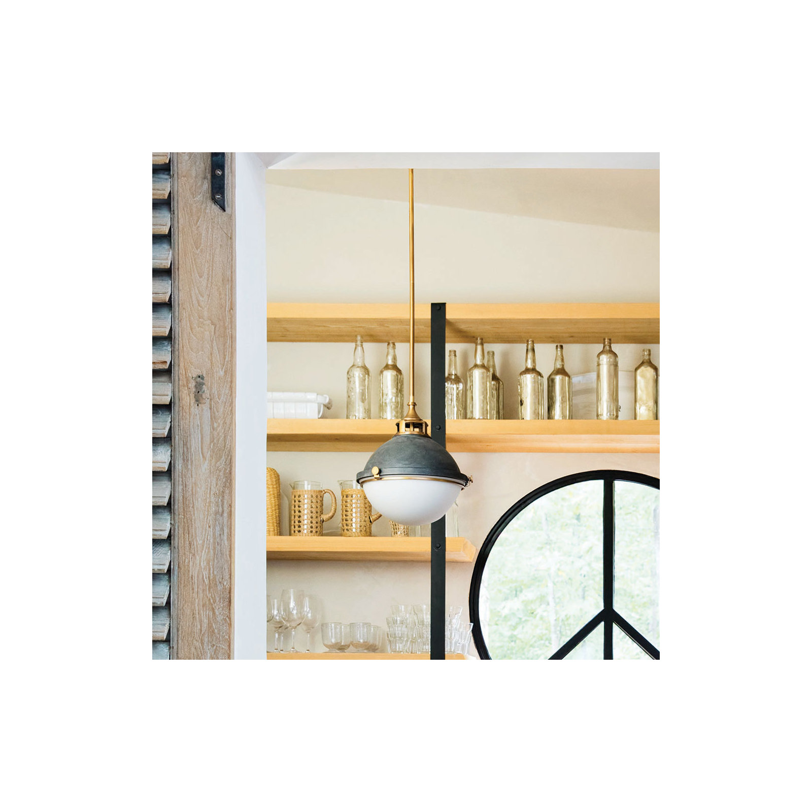 Kyoto 2 - Light Dimmable Globe Chandelier, Aged Zinc, 14.5" H x 13.5" W x 13.5" D