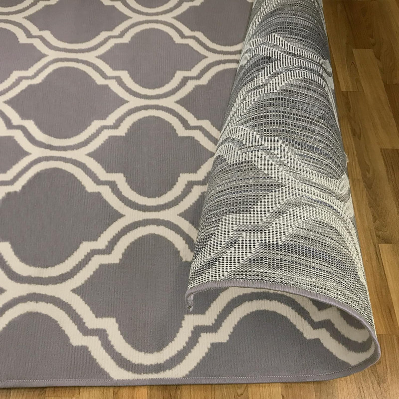 Tapis d'intérieur tissé à la machine à motif treillis marocain moderne Hunfredo, Rectangle 3 pi x 5 pi