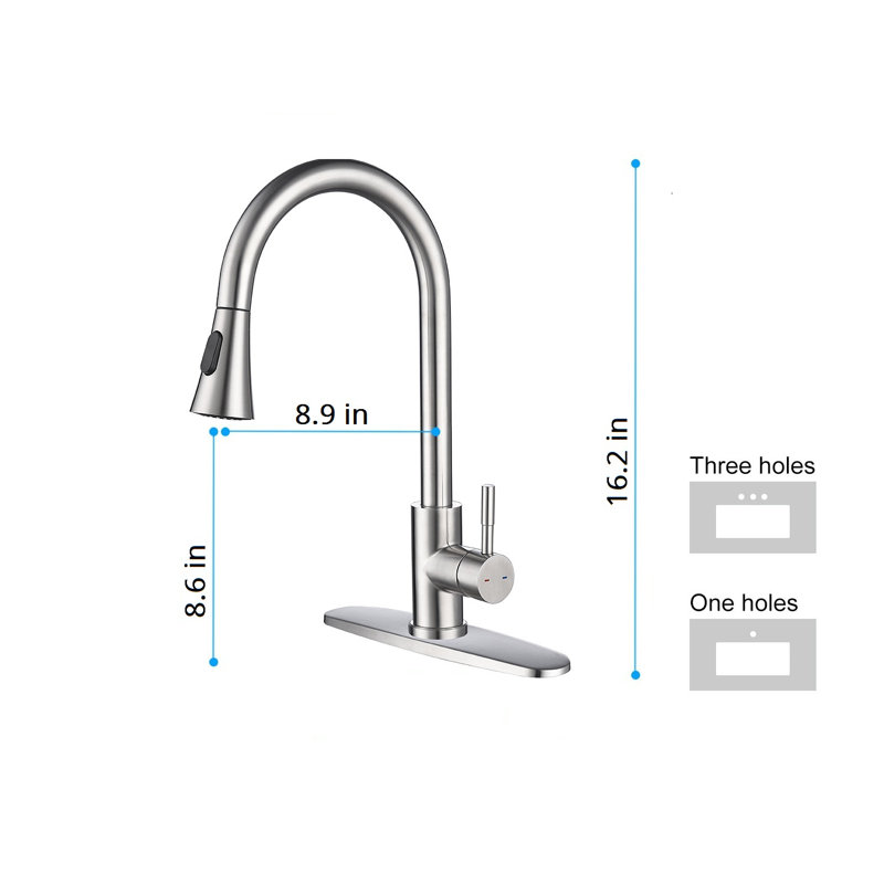 WESTINUS Pull Down Kitchen Faucet, Brushed Nickel