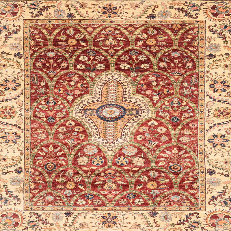 Tapis abstrait 4094, Carré 3 pi