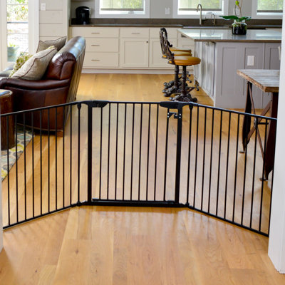 Dickerson Adjustable Pressure Mounted Pet Gate Free Standing Pet Gate Wall Mounted Pet Gate Pet Gate Accessory With Door