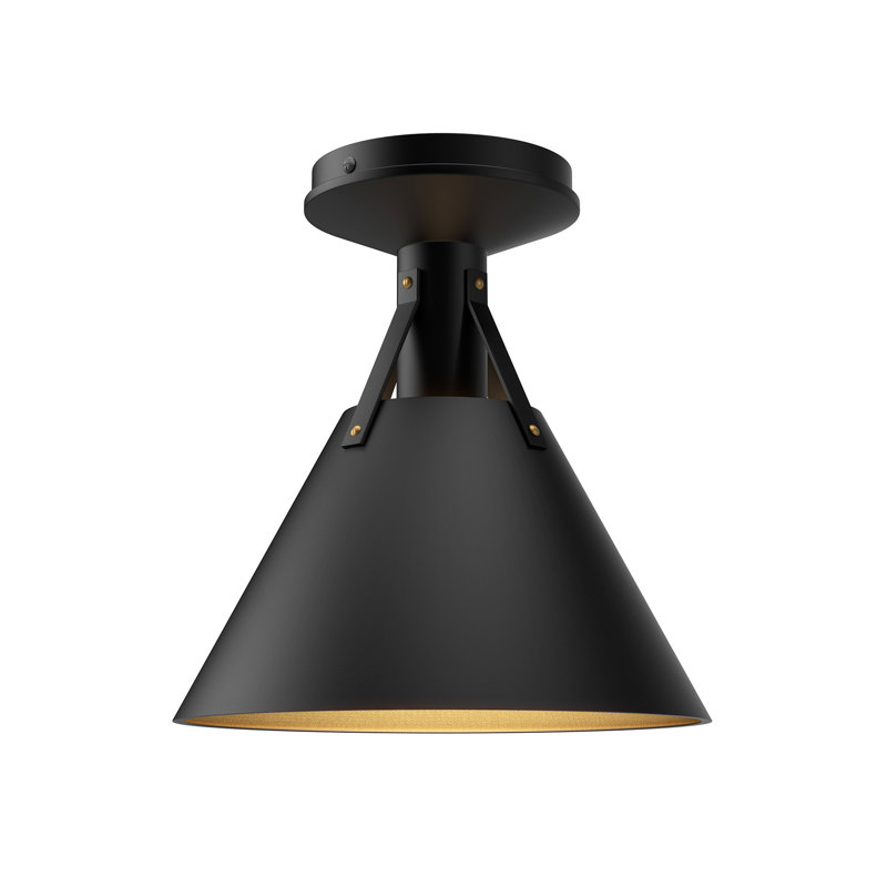 Archer Matte Black 10" Incandescent Flush Mount Light