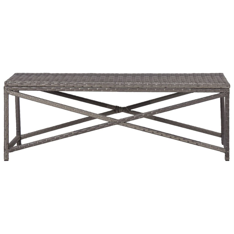 Banc de jardin en acier Rawald, Gris, 16.9" H x 47.2" W x 15.7" D