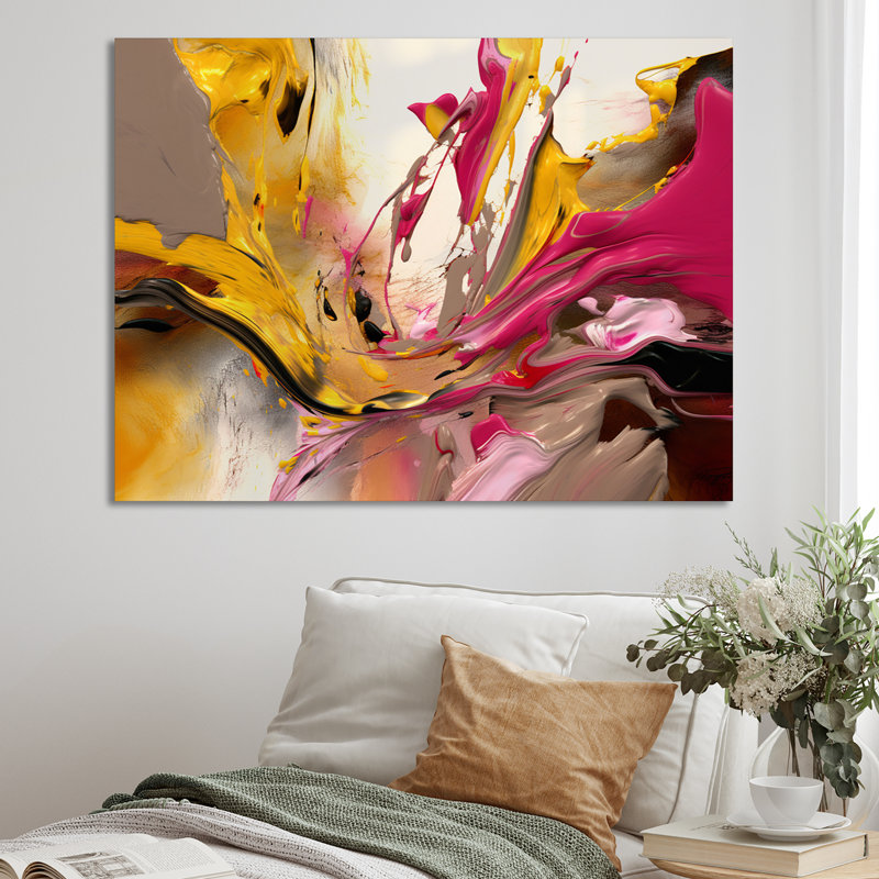 «Restless Adagio Of Soul Abstract Expressionism I», peinture abstraite, art mural, salon, 24" H x 32" W, Toile tendue