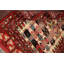 Tapis rouge en laine nouée à la main de conception unique 3 pi 5 po x 5 pi New Age