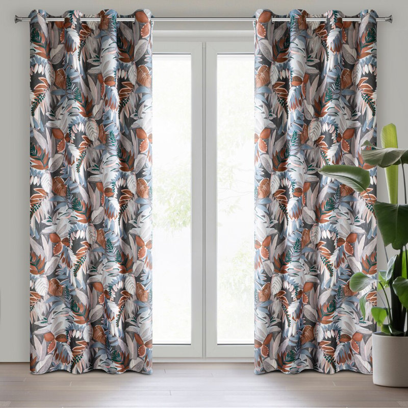 Marila Semi Sheer Curtain Single Panel, Orange