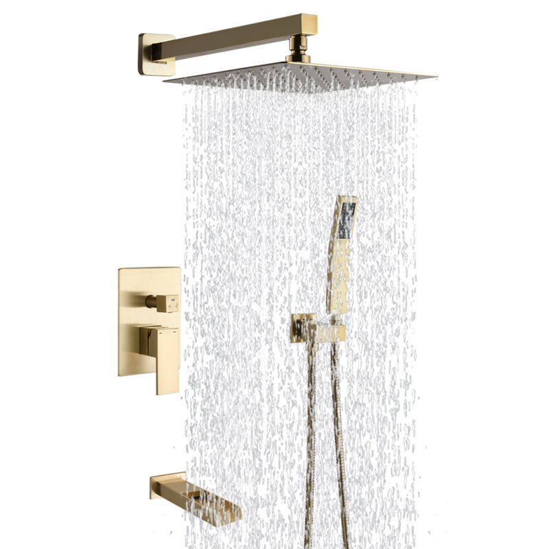 All-In-One Kit with Rough in-Valve, Brushed Gold