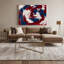 «Neo Expressionism 14», art mural sur toile rouge