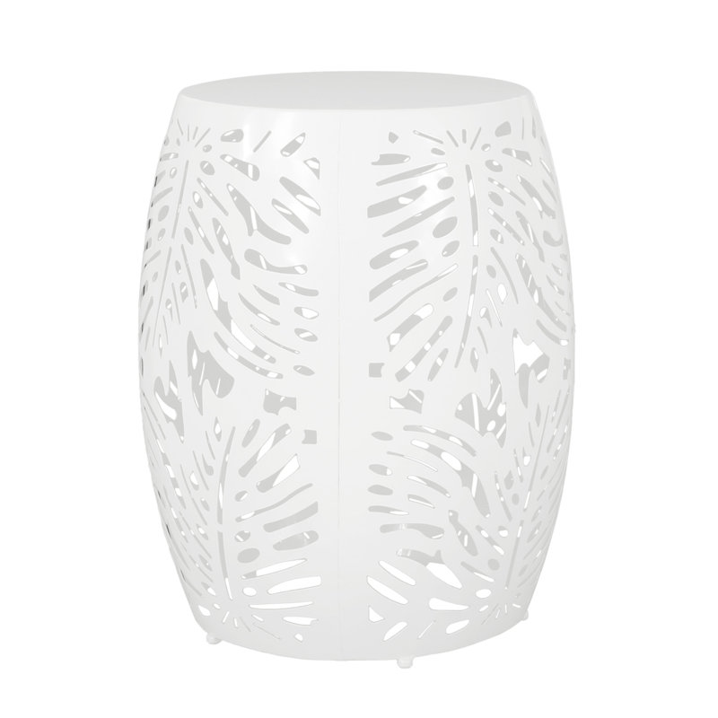 Charming Metal End Table With Modern And Durable Design For Stylish Spaces, White