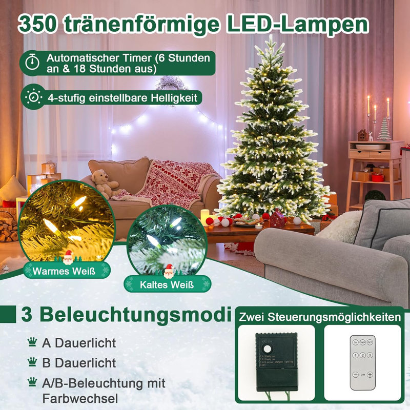 Lighted Artificial Pine Christmas Tree