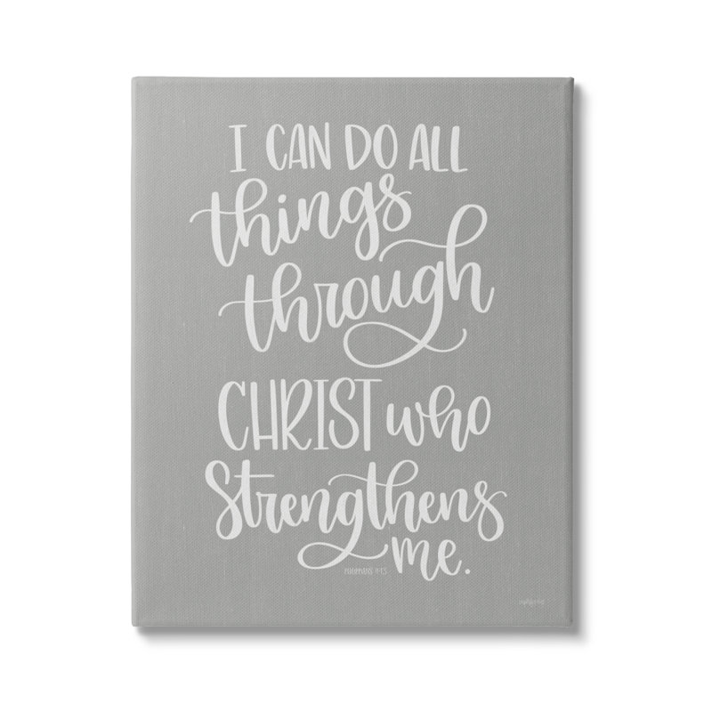 «Can Do All Things Through Christ», Toile tendue, H 20 po x l 16 po x P 1,5 po