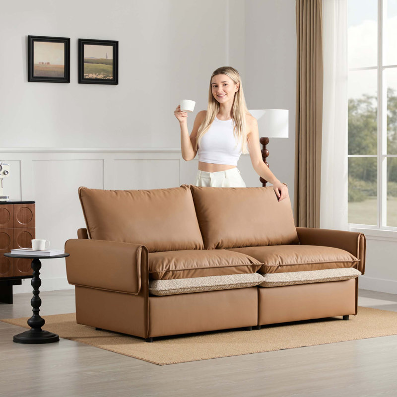 Fauteuil d'appoint simple de style moderne, Orange foncé