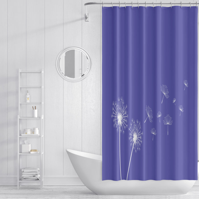 Rideau de douche 1 pièce + crochets, H 83 po x l 70 po