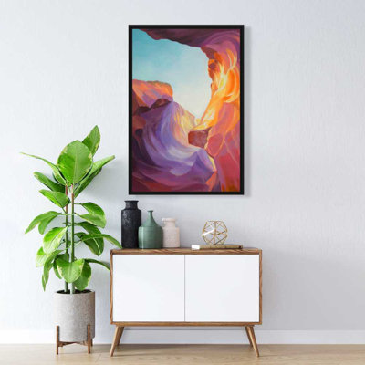 Antelope Canyon - Minerals Modern Framed Canvas for Home Decor