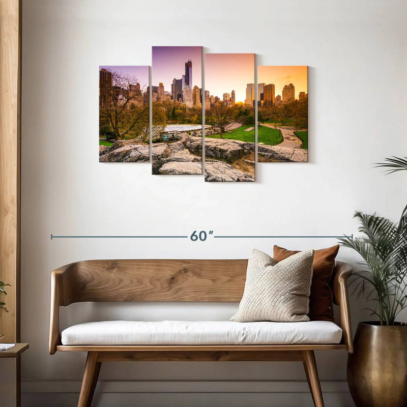 Vue sur la ville de Nicci, NY, H 27 po x l 43 po