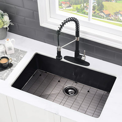 30"X18" Undermount Kitchen Sink Stainless Steel - 18 Gauge, Sound & Heat , Stain, Scratch, Rust Proof, Spacious Basin, X Groove Drainage, 3.5" Drain Hole 30" Absorbing, Stain Scratch ,