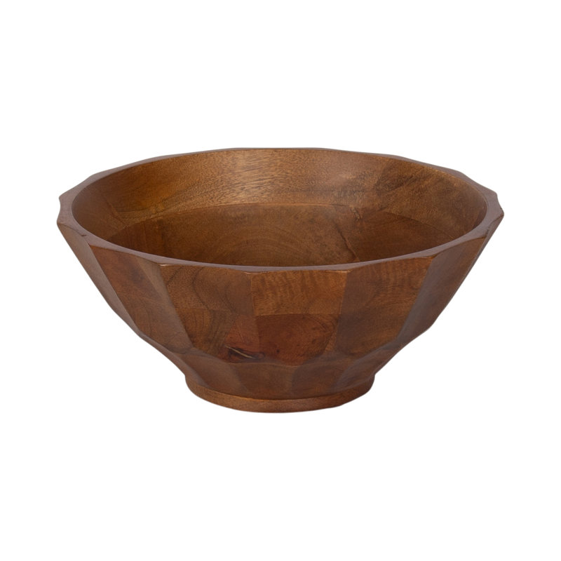 Bol de service rond en bois de manguier Plete