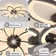 Acea 35.4" Modern Flush Mount Ceiling Fan with LED Light Dimmable 8 - Light Flush Mount with Remote