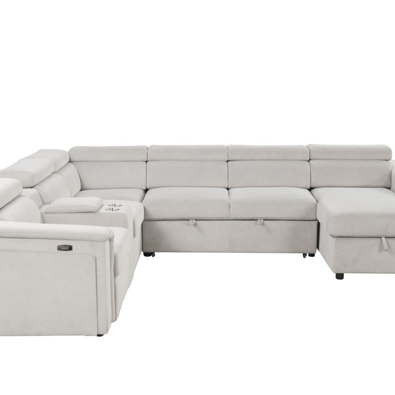 Canapé-lit modulaire inclinable électrique avec rangement durable Harvey