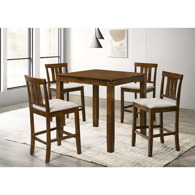 Traditional Cherry Square Dining Table At Counter Height, Seats 4 Conveniently And Smoothly Height In Cherry, Construction,