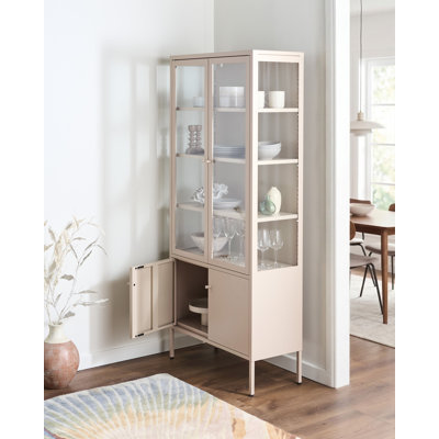 Braiens Glass and Steel 80 cm W Display Cabinet