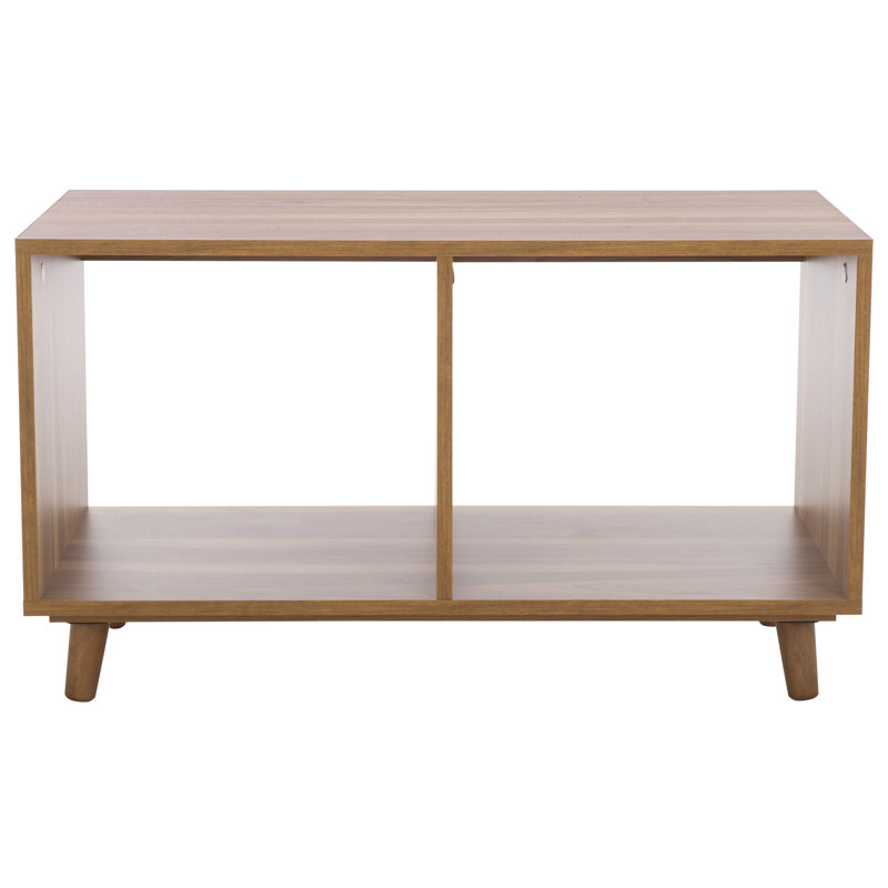 Neva Horizontal 2 Shelf Accent Table, Brown