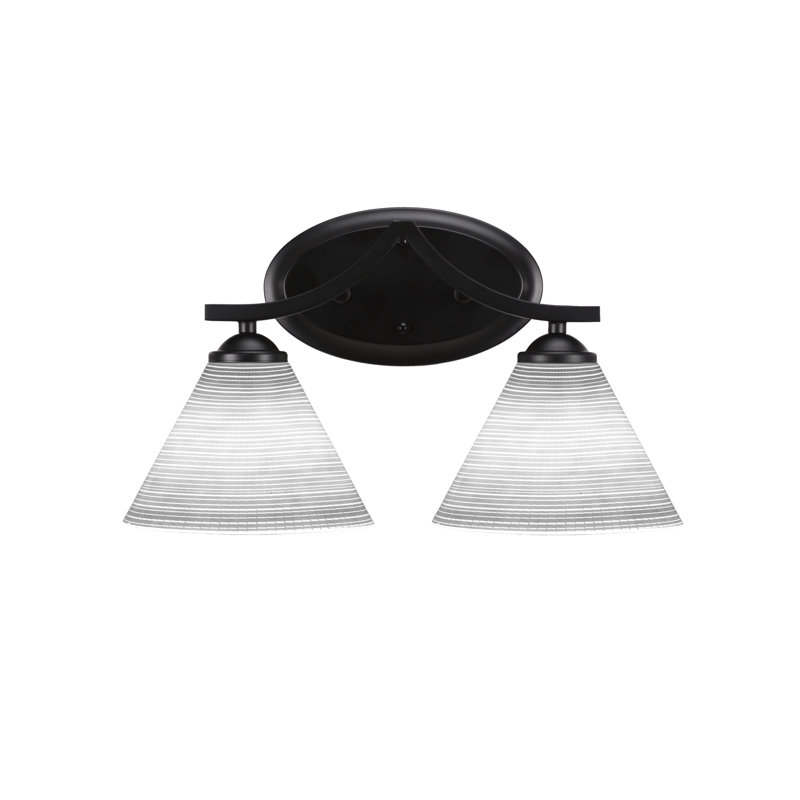 Zilo 2 Light Bath Bar, Graphite, White