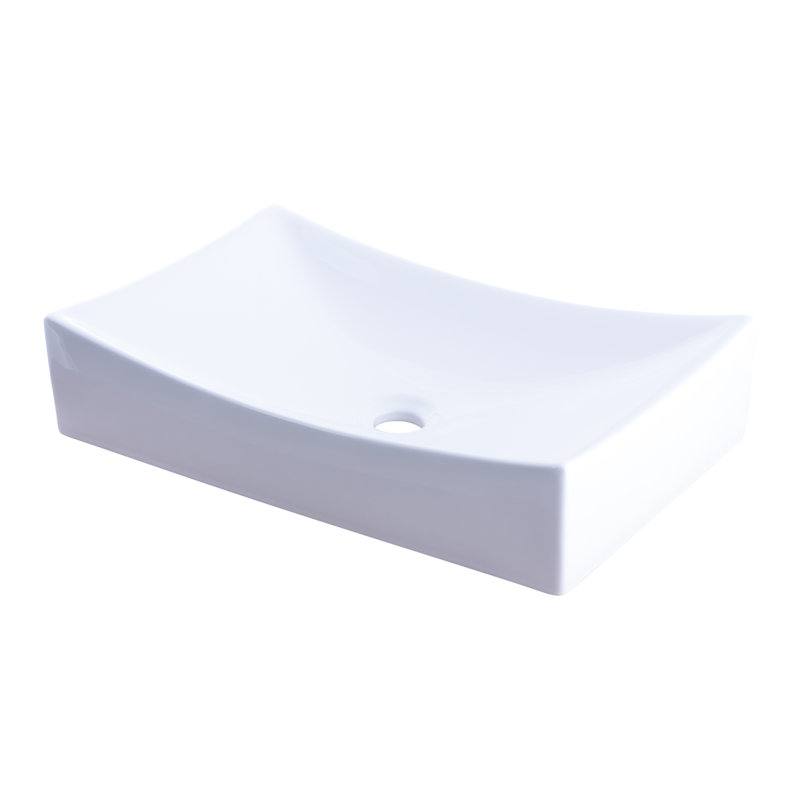 Lavabo de salle de bain rectangulaire en céramique