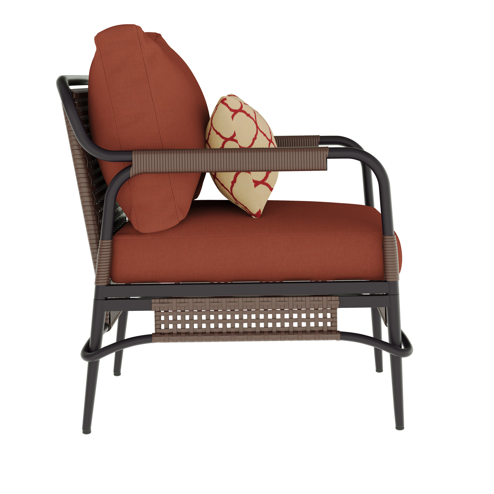 Hope Sunbrella® Patio Lounge Chair, Canvas Henna Sunbrella Cushion, Dark Gray 