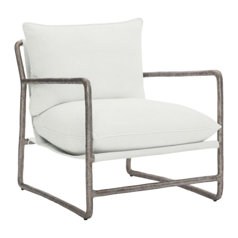 Sorrento Swivel Patio Chair with Cushions, White Vinyl 6503-000