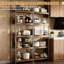 5 pièces, 24 pouces, housses de tablettes grillagées en mousse, couleur noyer, salle de bain, cuisine, armoire, tablettes de garde-manger, finition à base de bois, couleur de support angulaire, texture de placard amovible en bois, supports