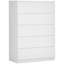 Commode à 5 tiroirs, commode moderne pour chambre à coucher, blanc