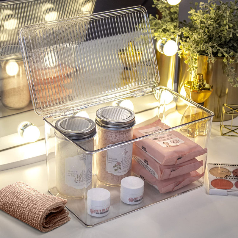 Bacs de rangement, avec couvercles, rangement pour garde-manger, contenants de rangement des aliments (L 10,87 po x l 6,50 po x H 6 po)