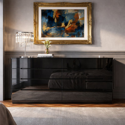 Elegant High-Gloss Closet Drawer With LED Lighting