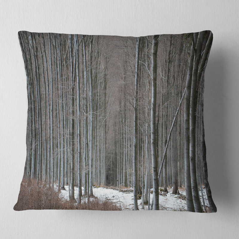 Winter Forest with Thick Trees - Forest Printed Pillow, 18" x 18", Throw Pillow