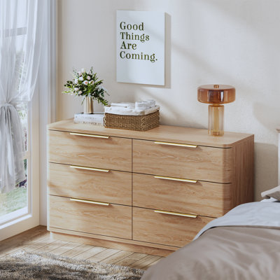 6 Drawer Dresser For Bedroom, Simply Modern Chest Of Drawers With Deep Drawers For Living Room, Hallway Entryway