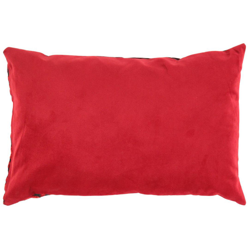 Coussin Tigre, rouge et noir, 16 po x 24 po, Rectangulaire