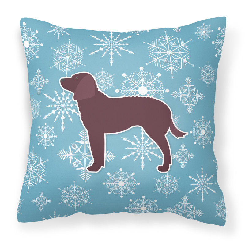 Coussin intérieur/extérieur en flocons d’hiver, H 18 po x l 18 po x P 3 po