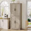 Grande armoire de rangement de 70 pouces, armoire de cuisine avec portes et tablettes réglables, armoire classique en bois autoportante pour le salon, la salle à manger et la salle de bain