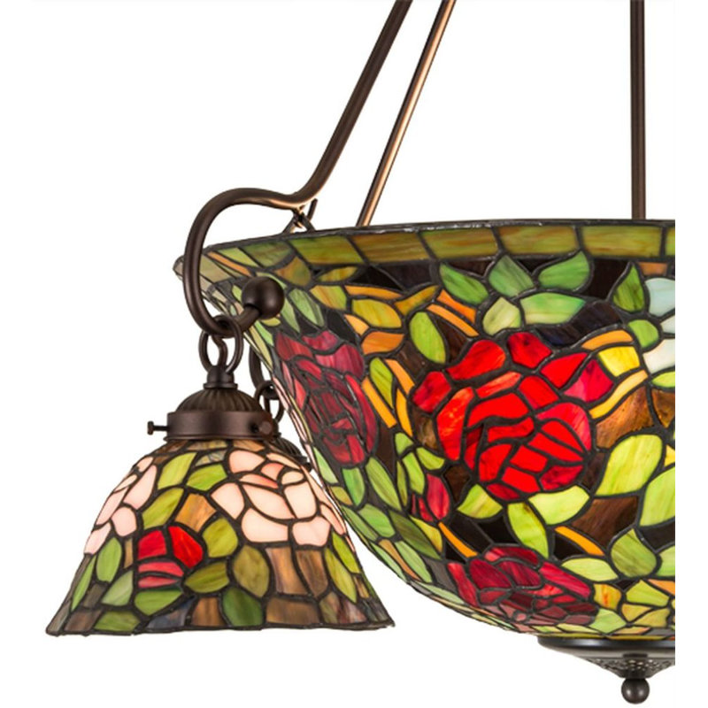 Tiffany Rosebush 10 - Light Chandelier