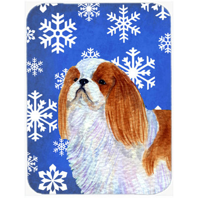 The Holiday Aisle Ashlynn English Toy Spaniel Glass Cutting Board